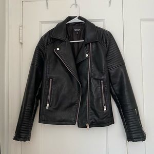 Topshop Vegan Leather Moto Jacket